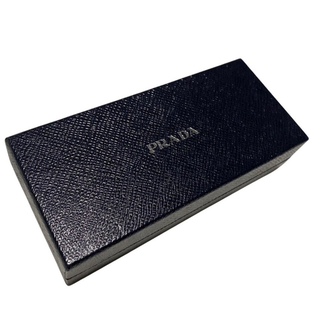 Prada eyeglass box & cleaning cloth. Black textured box, silver “Prada”, NWOT